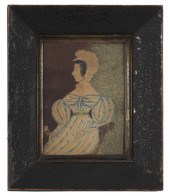 Folk Art Portrait of Woman wit