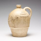 FOLK ART POTTERY JUG BY NOAH L