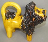 FOLK ART REDWARE STANDING LION