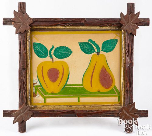FOLK ART REVERSE PAINTING OF AN