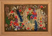 FOLK ART SCENE OF A GARDEN NEE