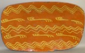 FOLK ART SLIPWARE DECORATED LO