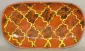 FOLK ART SLIPWARE LOAF DISH BY