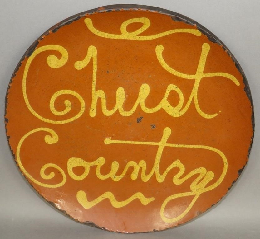 FOLK ART SLIPWARE PLATE BY GREG