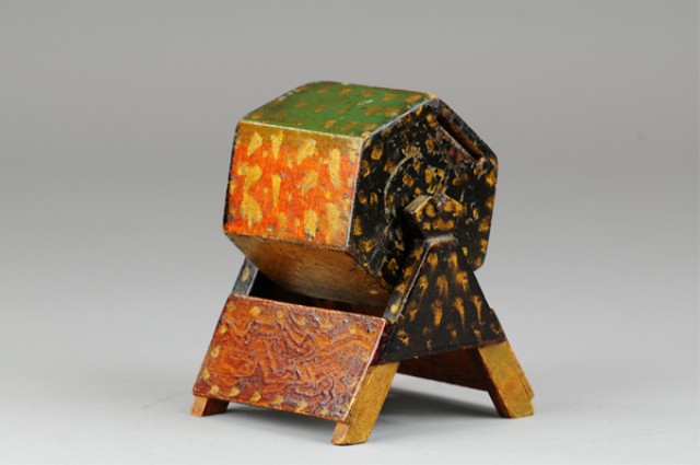 FOLK ART SPINNING BANK Made of wood