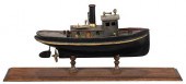FOLK ART STEAM TUG SHIP MODELe