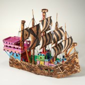 FOLK ART STYLE GALLEON SHIP MO