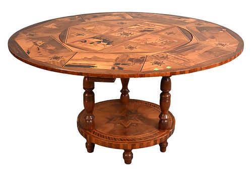 FOLK ART STYLE ROUND TABLEFolk