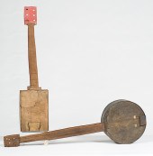 Folk Art Tin Banjos American.