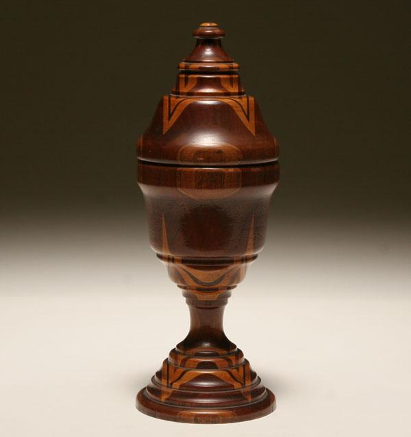 Folk Art Treen Covered Pedestal
