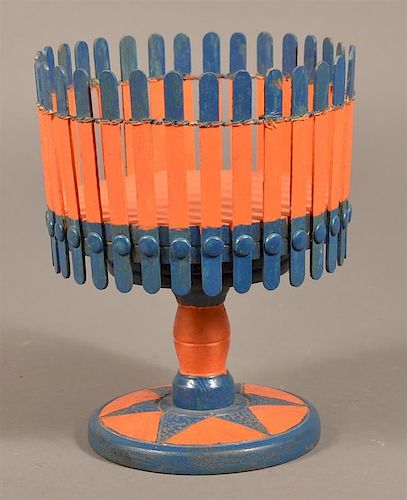FOLK ART TURNED WOOD AND POPSICLE