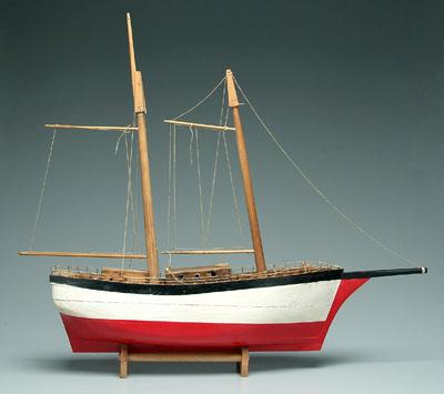 Folk art two masted schooner,