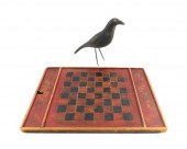 FOLK ART, TWO PIECES: CARVED A