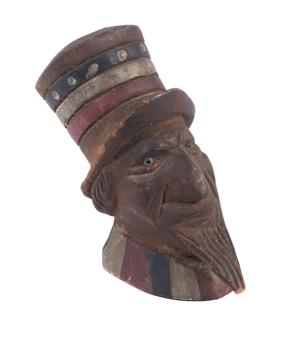 FOLK ART UNCLE SAM PIPE HEAD Hand