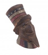 FOLK ART UNCLE SAM PIPE HEAD H