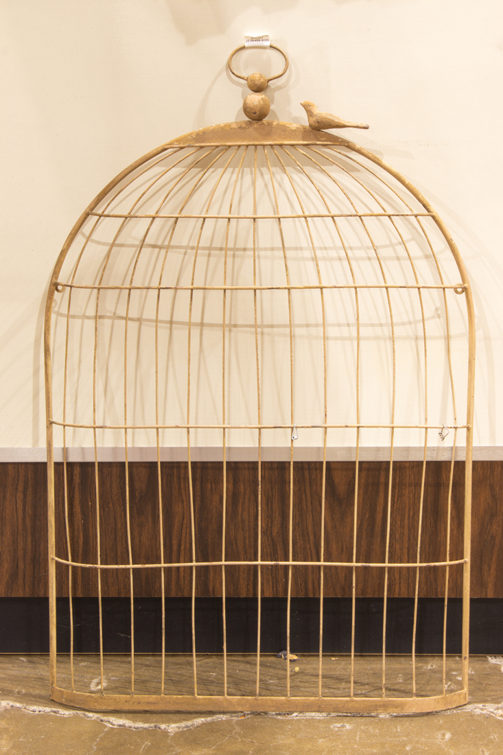 FOLK ART WALL MOUNTED BIRD CAGE