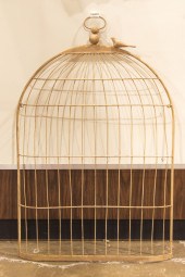 FOLK ART WALL MOUNTED BIRD CAG