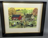 FOLK ART WATERCOLOR "AUCTION D