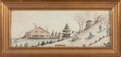 FOLK ART WATERCOLOR OF A SLEDD