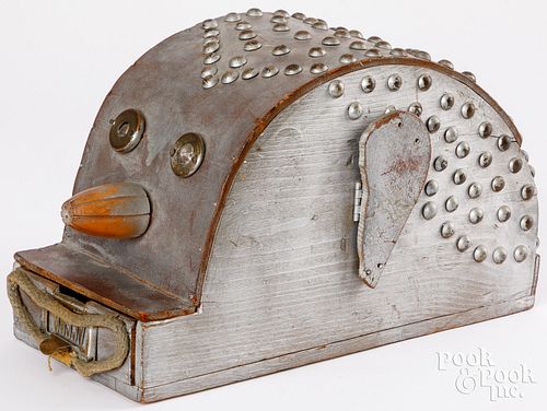 FOLK ART WOOD AND LEATHER BALLOT