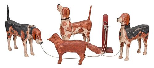 FOLK ART WOOD HUNT SCENE FIGURAL