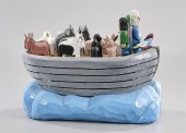 Folk art wood sculptural group