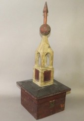 FOLK ART WOODEN CHURCH STEEPLE