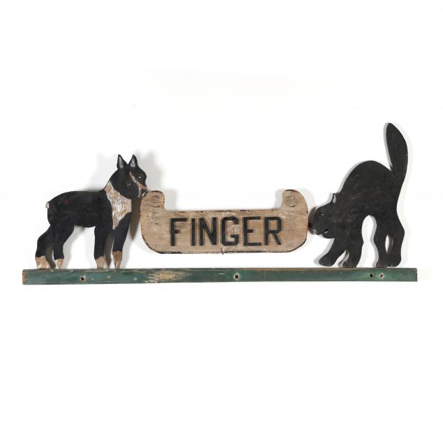 FOLK ART WOODEN SIGN "FINGER"