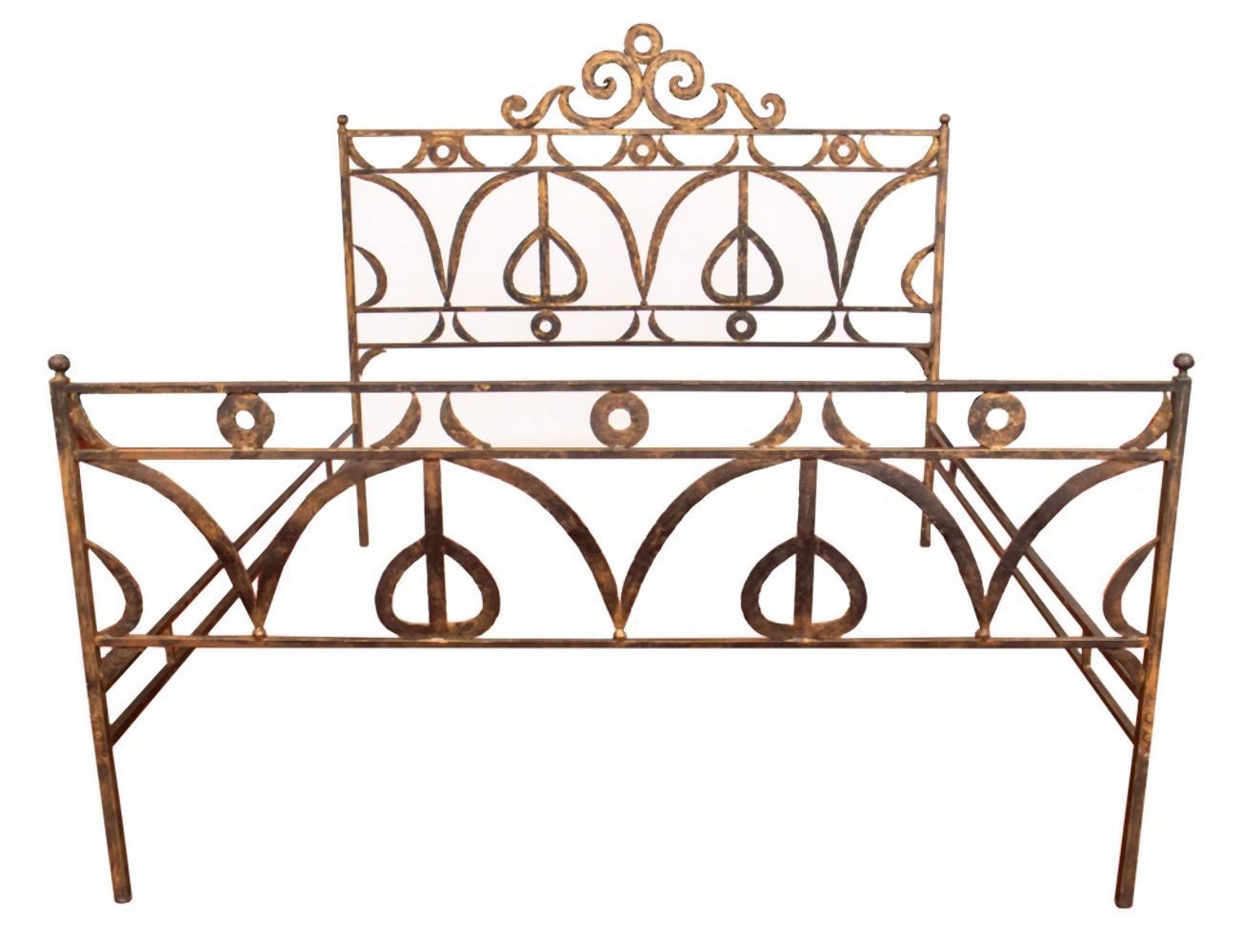 FOLK ART WROUGHT IRON BED Folk