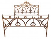 FOLK ART WROUGHT IRON BED Folk