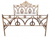 FOLK ART WROUGHT IRON BED Folk