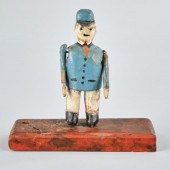 FOLK CARVING OF MAN IN BLUEA p
