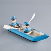 FOLK CARVING ROWBOAT - CAN SHI