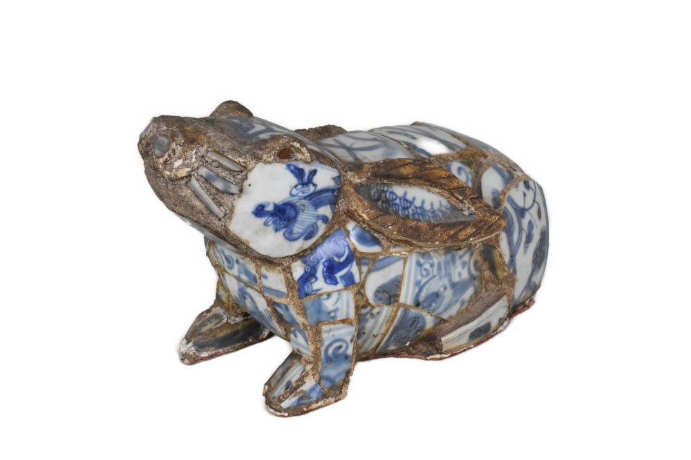 FOLK CEMENT RABBIT OVERLAID WITH