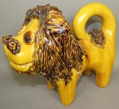 FOLKART REDWARE LION BY BREINI