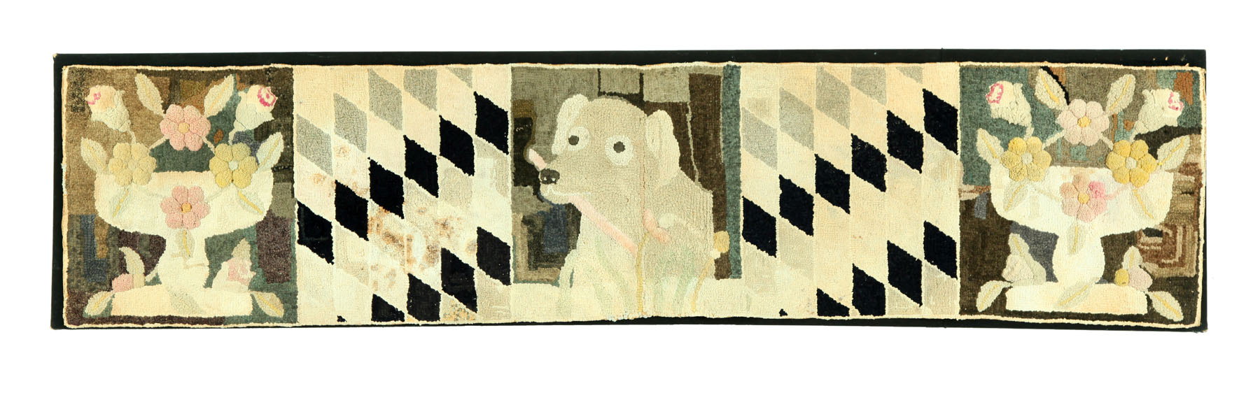 FOLKSY HOOKED RUG.  American 
