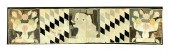 FOLKSY HOOKED RUG.  American
