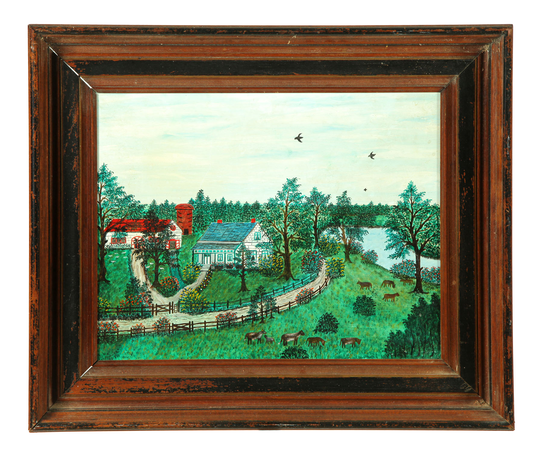 FOLKSY LANDSCAPE SIGNED W. MULLER