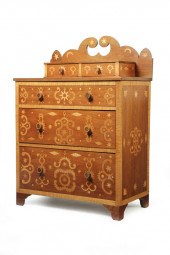 FOLKSY PARQUETRY CHEST OF DRAW