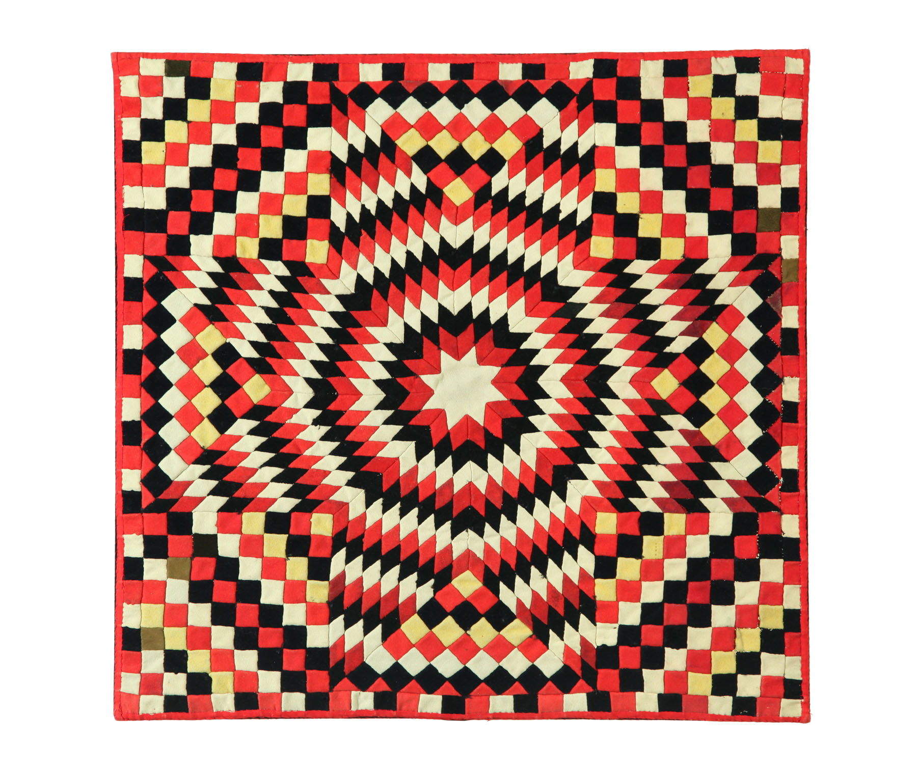 FOLKSY PIECED TABLE MAT.  American