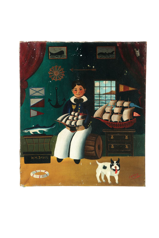 FOLKSY PORTRAIT OF A SAILOR BOY AND