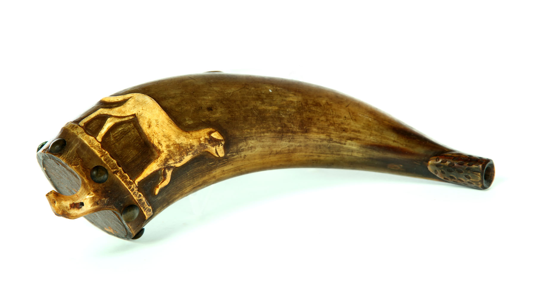 FOLKSY POWDER HORN.  American 