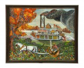 FOLKSY STEAMBOAT PAINTING (AME