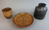 Foltz Pottery redware plate da