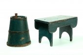 FOOTSTOOL AND CONTAINER.  Amer