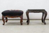 FOOTSTOOL & STANDAn antique oa