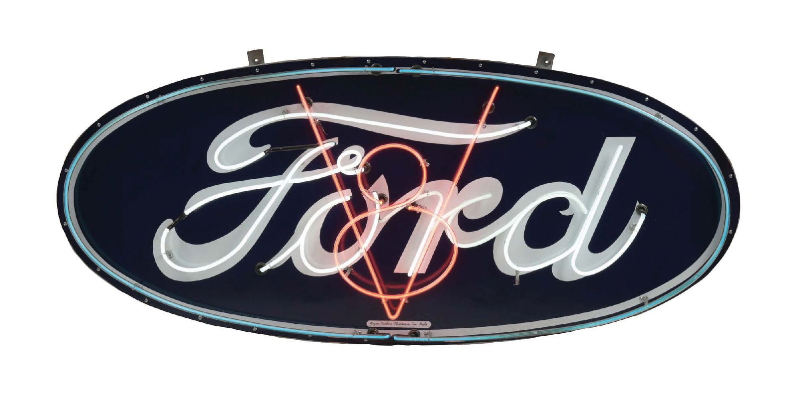 FORD DEALER V8 PORCELAIN 7' OVAL