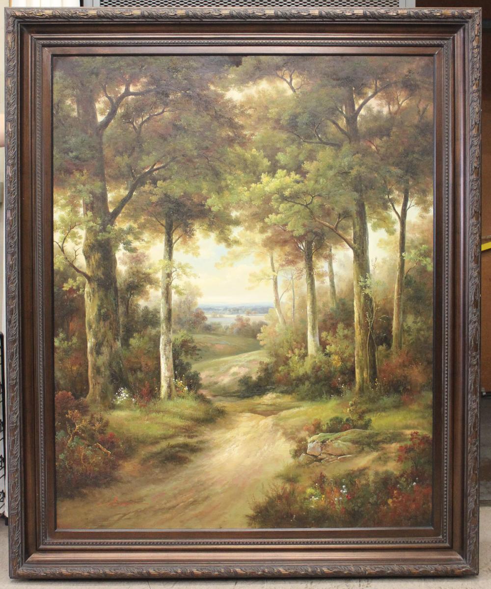 FOREST PATH, LARGE OIL ON