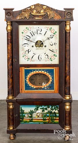 FORESTVILLE PAINTED MANTEL CLOCK,