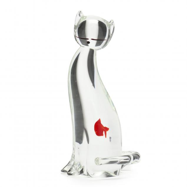 FORMIA, MURANO CAT AND FISH GLASS
